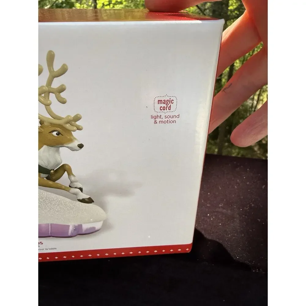 New Hallmark Here Come Frosty Friends Sled Reindeer Magic Cord Table Decor 46D